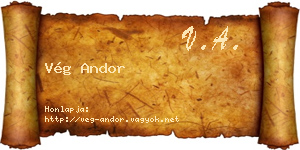 Vég Andor névjegykártya