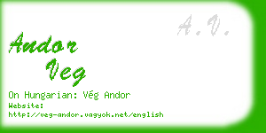 andor veg business card